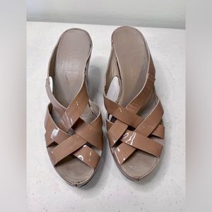 Gorgeous AGL Nude Platform Leather Sandals Women 38
